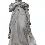 Denkmal Königin Luise auf der Luiseninsel im Großen Tiergarten in Berlin von Erdmann Encke, Marmor-Original, Zustand: Oktober 2015.