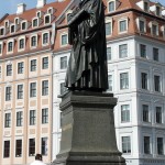 Luther-Denkmal in Dresden von Ernst Rietschel von 1861, Aufstellung an diesem Ort 1885, Guss von Christian Albert Bierling