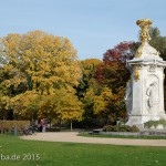 Musiker-Denkmal im Großen Tiergarten in Berlin-Tiergarten von Rudolf Siemering aus dem Jahr 1904, Zustand: Oktober 2015.