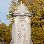 Musiker-Denkmal im Großen Tiergarten in Berlin-Tiergarten von Rudolf Siemering aus dem Jahr 1904, Zustand: Oktober 2015.