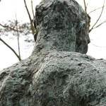 Bronzeskulptur “Dionysos” von Georg Kolbe im Kolbe-Hain in Westend, Berlin-Charlottenburg, Nachguss von 1962 aus der Bildgießerei Noack, Berlin, Detailansicht