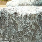 Bronzeskulptur “Dionysos” von Georg Kolbe im Kolbe-Hain in Westend, Berlin-Charlottenburg, Nachguss von 1962 aus der Bildgießerei Noack, Berlin, Detailansicht