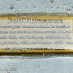 Delfin-Brunnen in Ulm auf dem Münsterplatz im Renaissance-Stil, Detailansicht
