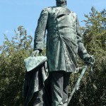 Bismarck-Nationaldenkmal am Großen Stern in Berlin-Tiergarten von Reinhold Begas, Detailansicht von Bismarck