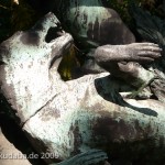 Denkmal "Eberjagd der Renaissancezeit (um 1500)" von Carl Begas von 1882, Detailansicht der Skulptur, Hund