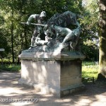 Denkmal "Eberjagd der Renaissancezeit (um 1500)" von Carl Begas von 1882, Gesamtansicht