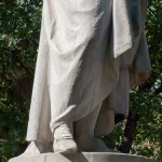 Goethe-Denkmal im Großen Tiergarten in Berlin von Fritz Schaper von 1880, Detailansicht der Standfigur Goethes