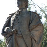 Goethe-Denkmal im Großen Tiergarten in Berlin von Fritz Schaper von 1880, Detailansicht der Standfigur Goethes