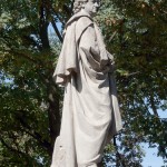 Goethe-Denkmal im Großen Tiergarten in Berlin von Fritz Schaper von 1880, Detailansicht der Standfigur Goethes