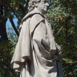 Goethe-Denkmal im Großen Tiergarten in Berlin von Fritz Schaper von 1880, Detailansicht der Standfigur Goethes