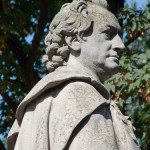 Goethe-Denkmal im Großen Tiergarten in Berlin von Fritz Schaper von 1880, Detailansicht der Standfigur Goethes