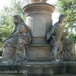Goethe-Denkmal im Großen Tiergarten in Berlin von Fritz Schaper von 1880, Detailansicht des Sockels