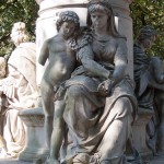 Goethe-Denkmal im Großen Tiergarten in Berlin von Fritz Schaper von 1880, Detailansicht des Sockels