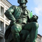 Lessing-Denkmal auf dem Gänsemarkt in Hamburg von Fritz Schaper, Gesamtansicht der Sitzfigur