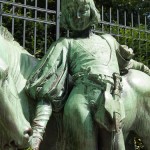 Denkmal "Pony und Knabe" von Erdmann Encke aus dem Jahr 1896 im Großen Tiergarten in Berlin-Tiergarten, Detailansicht