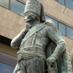 Zieten-Denkmal in der Mohrenstraße in Berlin-Mitte, Detailansicht der Standfigur