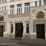 Das Gebäude der ehemaligen Zigarettenfabrik Yenidze in Dresden, von Martin Hammitzsch in einem orientalisierenden Stil 1908 - 1909 errichtet, Detailansicht