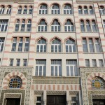 Das Gebäude der ehemaligen Zigarettenfabrik Yenidze in Dresden, von Martin Hammitzsch in einem orientalisierenden Stil 1908 - 1909 errichtet, Detailansicht