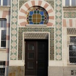 Das Gebäude der ehemaligen Zigarettenfabrik Yenidze in Dresden, von Martin Hammitzsch in einem orientalisierenden Stil 1908 - 1909 errichtet, Detailansicht