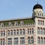 Das Gebäude der ehemaligen Zigarettenfabrik Yenidze in Dresden, von Martin Hammitzsch in einem orientalisierenden Stil 1908 - 1909 errichtet, Detailansicht