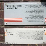 Feuerwache in Wismar, Informationstafel am Gebäude