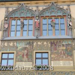 Rathaus in Ulm, Detailansicht der Wandmalerei an der Nordseite