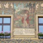 Rathaus in Ulm, Detailansicht der Wandmalerei an der Nordseite