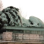 Grabmal von Gerhard Johann David von Scharnhorst auf dem Invalidenfriedhof in Berlin-Mitte, Detailansicht der Löwenskulptur