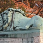 Grabmal von Gerhard Johann David von Scharnhorst auf dem Invalidenfriedhof in Berlin-Mitte, Detailansicht der Löwenskulptur