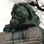 Grabmal von Gerhard Johann David von Scharnhorst auf dem Invalidenfriedhof in Berlin-Mitte, Detailansicht der Löwenskulptur