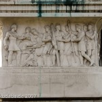 Grabmal von Gerhard Johann David von Scharnhorst auf dem Invalidenfriedhof in Berlin-Mitte, Detailansicht des Sockelreliefs