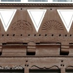 Haus Marktplatz 14 in Fritzlar, Detail der Fassade mit historistischem Fachwerk