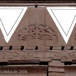 Haus Marktplatz 14 in Fritzlar, Detail der Fassade mit historistischem Fachwerk