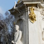 Musiker-Denkmal im Großen Tiergarten in Berlin-Tiergarten von Rudolf Siemering aus dem Jahr 1904, Detailansicht Mozart