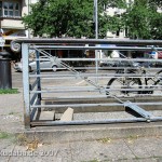Wartehäuschen auf dem Breslauer Platz in Berlin Friedenau von Heinrich Lassen aus dem Jahre 1929 im Stil der Neuen Sachlichkeit, Detailansicht