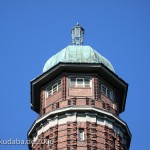 Wasserturm Jungfernheide im Volkspark Jungfernheide in Berlin-Charlottenburg aus den Jahren 1925 - 1927 in expressionistischer Bauweise, Ansicht der Turmspitze