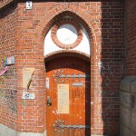 Wasserturm Tempelhofer Berg in Berlin-Kreuzberg im Stil des Historismus bzw. der Neogotik, Detailansicht