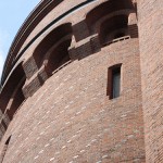 Wasserturm Tempelhofer Berg in Berlin-Kreuzberg im Stil des Historismus bzw. der Neogotik, Detailansicht