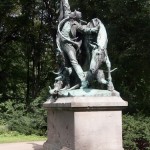 Denkmal "Fuchsjagd um 1900" von Wilhelm Haverkamp im Großen Tiergarten in Berlin-Mitte von 1904, Gesamtansicht