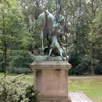 Denkmal "Fuchsjagd um 1900" von Wilhelm Haverkamp im Großen Tiergarten in Berlin-Mitte von 1904, Gesamtansicht