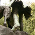 Denkmal "Hasenhetze um 1750" im Großen Tiergarten in Berlin-Mitte von Max Baumbach von 1904, Detailansicht