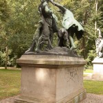 Denkmal "Hasenhetze um 1750" im Großen Tiergarten in Berlin-Mitte von Max Baumbach von 1904, Gesamtansicht