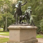 Denkmal "Hasenhetze um 1750" im Großen Tiergarten in Berlin-Mitte von Max Baumbach von 1904, Gesamtansicht