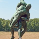 Bronzeskulptur "Ringergruppe" im Volkspark Rehberge in Berlin-Wedding von Wilhelm Haverkamp von 1906, Gesamtansicht