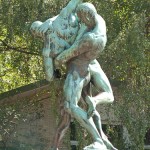 Bronzeskulptur "Ringergruppe" im Volkspark Rehberge in Berlin-Wedding von Wilhelm Haverkamp von 1906, Gesamtansicht