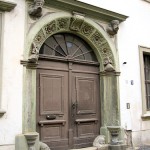 Haus Peterstraße 10 in Görlitz im Stil der Renaissance von 1578, Detailansicht vom Eingangsportal