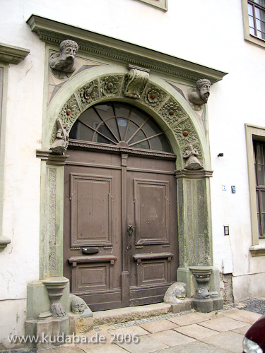 Haus Peterstraße 10 in Görlitz im Stil der Renaissance von 1578, Detailansicht vom Eingangsportal