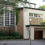 Gustav-Adolf-Kirche in Berlin-Charlottenburg von Otto Bartning, erbaut 1932 - 1934, Detailansicht des Kirchenschiffs