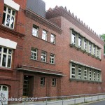 Turnhalle in Alt-Stralau in Berlin-Friedrichshain von 1928 im Stil des Expressionismus, Gesamtansicht