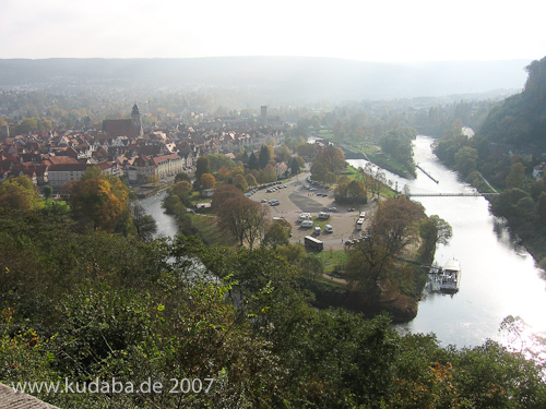 Blick auf die Stadt Hann.-Münden und den Zusammenfluss von Fulda und Werra